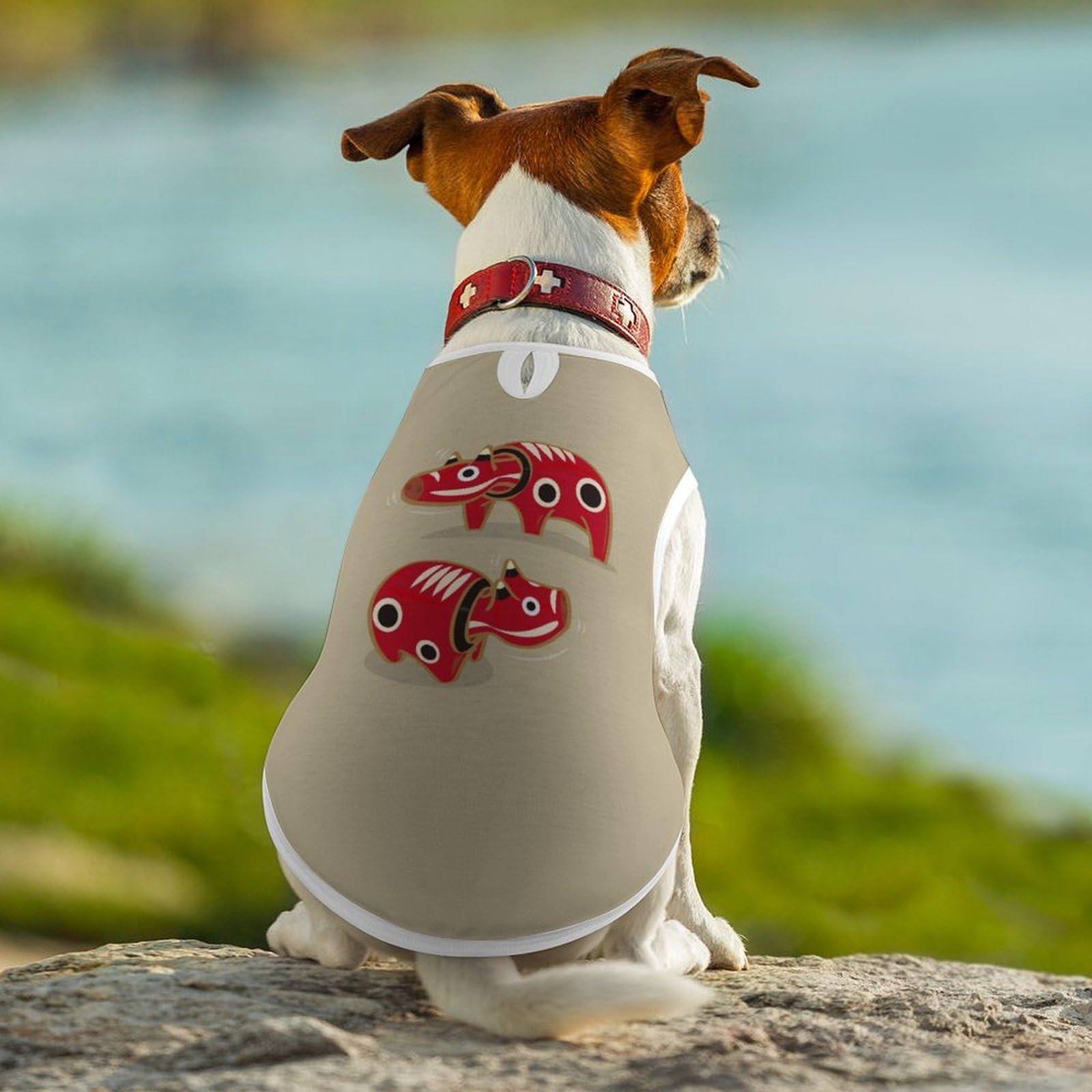 Amazon.co.jp: 犬服 赤べこ おもちゃ 福島 会津 ペット服 猫服